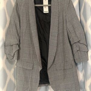Boohoo Monochrome Checkered Blazer